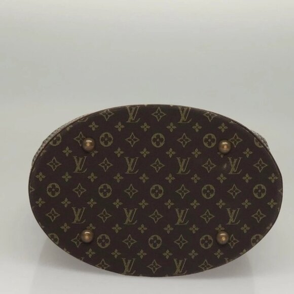 LOUIS VUITTON Monogram Mini Lin Bucket PM Shoulder Bag Brown - Picture 5 of 11